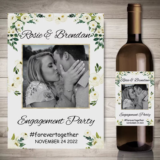 20Pcs Personalize Printing Photo Wine Stickers Labels Wedding Custom Stickers Add Your Picture Candy Favors Gift Bottle Labels
