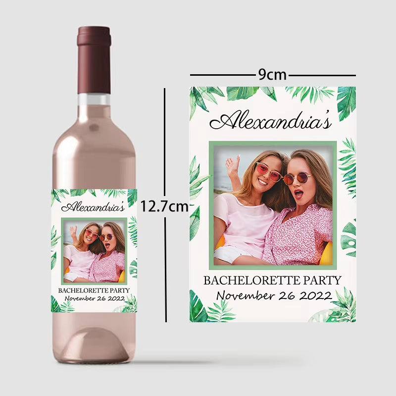 20Pcs Personalize Printing Photo Wine Stickers Labels Wedding Custom Stickers Add Your Picture Candy Favors Gift Bottle Labels